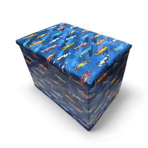 Puff Baú Banqueta Retangular Organizar E Decorar 55cm Carrinhos Courino