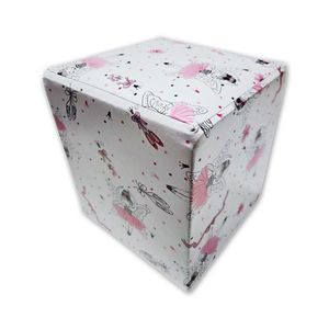 Kit 02 Mini Puff Banqueta Quadrado Decorativo Courino e Suede Bailarina Rosa Courino