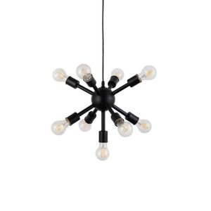 Pendente 9 Lampadas Preto Adn