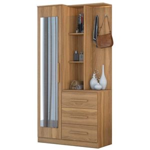 Armário Multiuso Brisa 1 Porta 3 Gavetas Amendoa Touch - Demobile