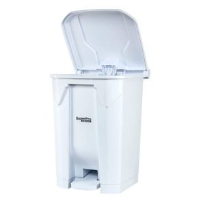 Lixeira Plástica Com Pedal Branca 50l Superpro
