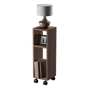 Mesa De Cabeceira Nogal Cama Solteiro Quarto Sala 20cm Com Rodízio