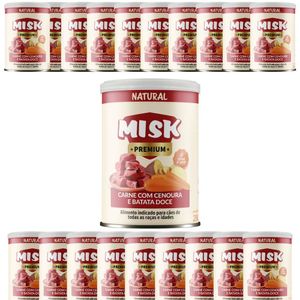 Kit 20 Ração úmida Natural Misk Carne C/ Cenoura Batata Doce