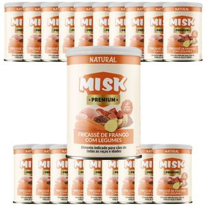 Kit 20 Ração úmida Natural Misk Cães Fricassê Frango Legumes