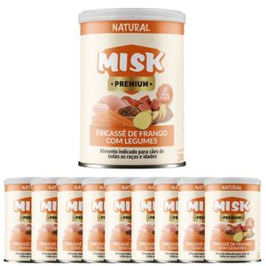 Kit 10 Ração úmida Natural Misk Cães Fricassê Frango Legumes