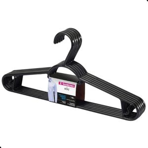 Kit Cabide Plástico Adulto 40cm Preto Sanremo 20 Unidades
