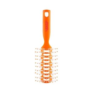 Escova De Cabelo Fio único Plástica Com Cerdas De Nylon Laranja Essencial Lanossi