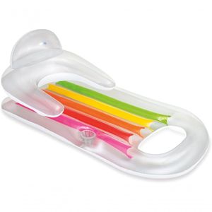 Colchão Inflável Para Piscina Com Encosto King Cool transparente