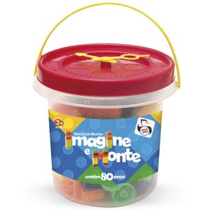 Blocos De Montar 80 Peças Brinquedos Educativo Para Crianças + 3 Anos