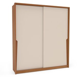 Guarda Roupa 2 Portas De Correr 2 Gavetas Freijo/creme