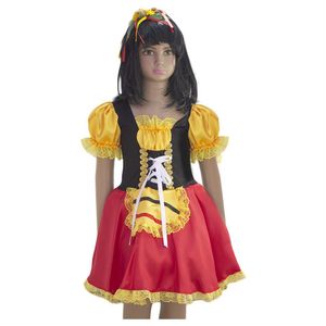 Fantasia Alemã Infantil Vestido Com Tiara Tamanho M