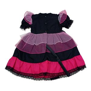 Vestido Halloween Gato Infantil Com Tiara Pink Tamanho 1