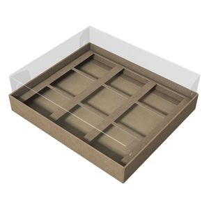 Caixa Para Brigadeiro Kraft - 9 Cavidades - 10 Unidades