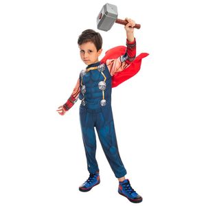 Fantasia Thor Infantil Clássica Longa Com Capa E Martelo Tamanho P