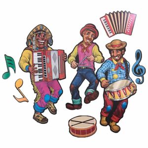 Painel Decorativo Festa Junina Músicos E Notas - 70cm X 35cm