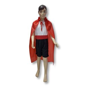 Capa Vermelha Sem Gola Halloween Para Fantasias Infantil