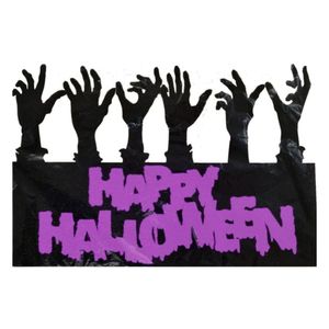 Placa Decorativa Halloween Cemitério Zumbi - 1 Unidade