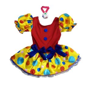 Fantasia Palhacinha Infantil Para Bebê Vestido Com Pompom Tamanho M