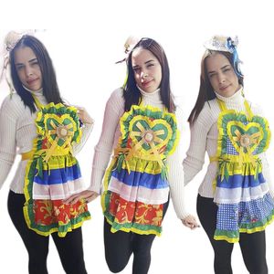 Avental Festa Junina Adulto Coração Com Chapeuzinho