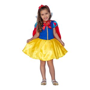Fantasia Princesa Carolina Infantil Com Tiara E Capa Tamanho G