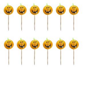Picks Decorativos Cabeça De Abóbora - 12 Peças