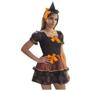 Fantasia Bruxinha Carlota Laranja E Preto Infantil Tamanho Pp