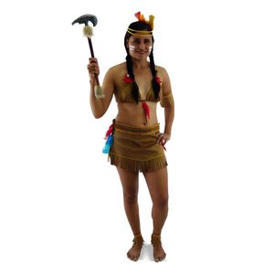 Fantasia índia Apache Adulto Com Acessórios Tamanho G