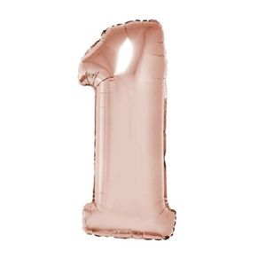 Balão Metalizado Rose Gold Número 1 - 1 Metro