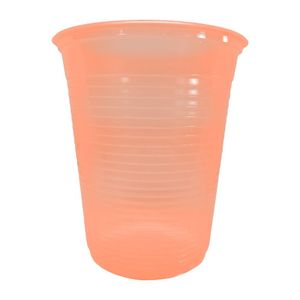 Copo Descartável Laranja Neon De Festa - 200ml - 50 Unidades