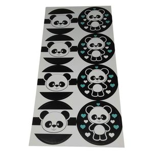 Adesivo Redondo Grande Panda - 16 Unidades