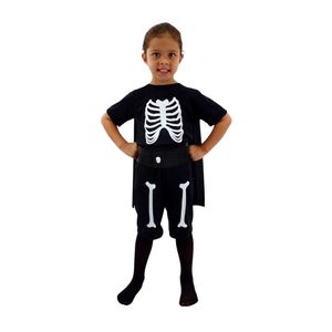 Fantasia Halloween Infantil Super Caveirinha Com Acessórios Tamanho M
