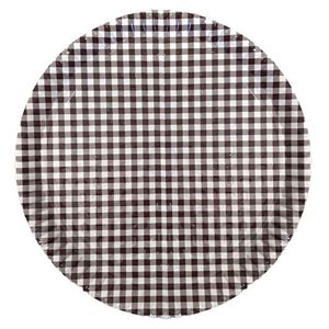 Prato De Papelão Laminado Xadrez Marrom P6 - 32cm