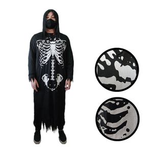 Fantasia Halloween Senhor Sinistro Esqueleto Com Capuz