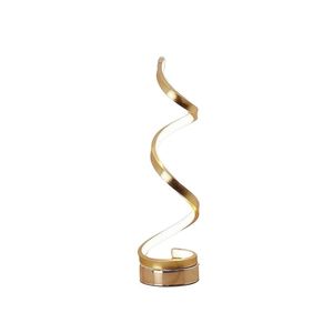 Luminaria De Mesa Espiral Touch Dourado 3-4-6500k Luz Green Age