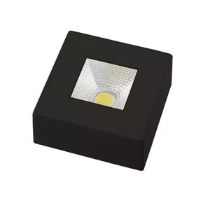 Spot Authentic Sobrepor Quadrado Avant Preto 5w 3000k Luz Amarela