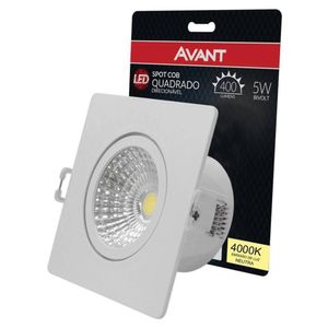Spot Led Embutir Quadrado Bivolt 5w 4000k Avant