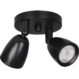 Luminária Spot Led Asteriana Ilumi Preto 2x4w - 3000k Luz Amarela