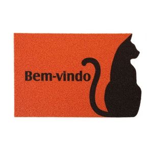 Tapete Capacho Vinil Pet Kapazi - 40x60cm - Silhueta Gato