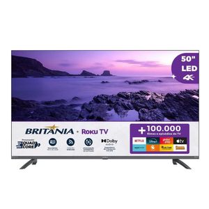 Smart TV 50” Britânia Roku TV Led Dolby Audio BTV50G3ERSGB Bivolt
