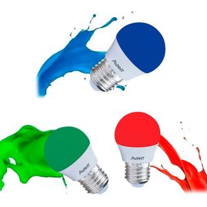 Lâmpada Led Bolinha E27 Avant Bivolt - 4w - Coloridas Cor Vermelho