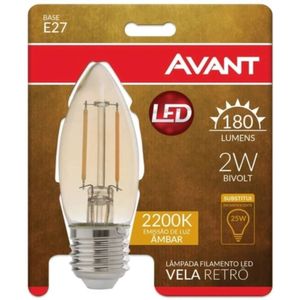 Lâmpada Led Vela E27 Retro Bivolt Avant