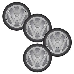 Jogo Bottom- Emblema Para Calota Vw 51mm Degrade 4 Pecas...