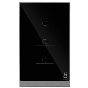 Interruptor Inteligente 3 Teclas Conexão Zigbee Compatível Com Assistente De Voz Ios E Android Preto - Geonav