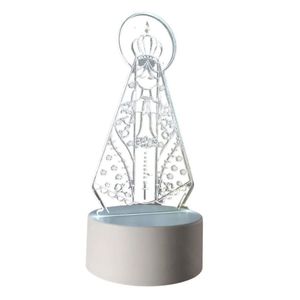 Luminária 3d Embuled 3 Cores Nsa.sra.aparecida