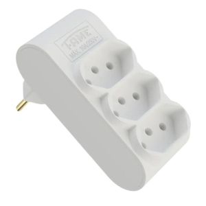 Plugue Multiplicador Fame 3 Tomadas 2p+t 10a Branco