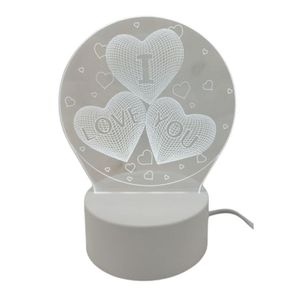 Luminária 3d Embuled 3 Cores I Love You