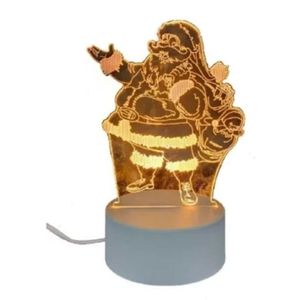 Luminária 3d Embuled 3 Cores Papai Noel