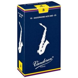 Palheta Tradicional Para Saxofone Alto 3 Vandoren Sr213 - Cx - 10