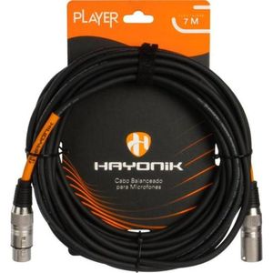 Cabo Para Microfone Player Xlr(f) X Xlr(m) 7m Preto Hayonik