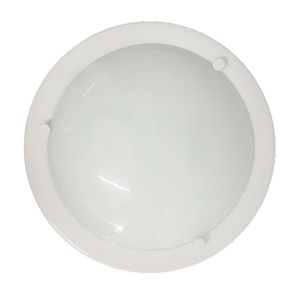 Plafon Alumínio 26cm Branco Vidro Leitoso